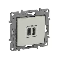Розетка USB Niloe Тип А+C Слоновая кость