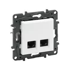 Информационная розетка двойная Niloe Step 2хRJ45 Кат.5e UTP Белый new