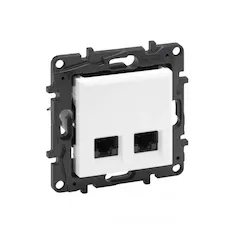 Информационная розетка двойная Niloe Step 2хRJ45 Кат.6 UTP Белый new