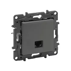 Информационная розетка одинарная Niloe Step RJ45 Кат.6 UTP Сталь
