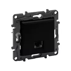 Информационная розетка одинарная Niloe Step RJ45 Кат.5e UTP Чёрный new