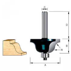 Фреза кромочная фасонная Makita D-11558