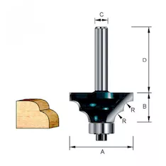 Фреза кромочная для двойной круглой кромки Makita D-11405