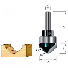 Погружная фреза с хвостовым подшипником Makita  D-11178