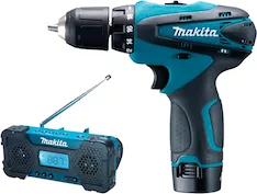 Аккумуляторная дрель-шуруповёрт Makita DF330DWE + радиоприёмник
