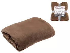 Покрывало флисовое 200x220 см., коричневое, серия Dream, PERFECTO LINEA
