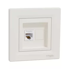 Розетка компьютерная SE EPH4300123 Asfora RJ45 кат. 5e в сборе кремовый
