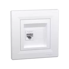 Розетка компьютерная SE EPH4700121 Asfora RJ45 кат. 6 в сборе белый