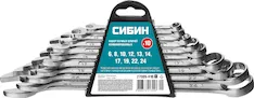 Набор комбинированных гаечных ключей СИБИН 27089-H10_z01