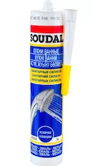 Кислотный санитарный силикон SOUDAL белый 15*280 мл 105896