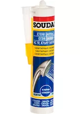 Кислотный санитарный силикон SOUDAL бесцветный 15*280 мл 105897