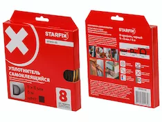 Уплотнитель "D" черный 9х8мм 6м (сдвоенный профиль 2х3м) STARFIX
