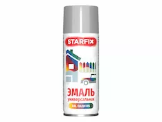 Краска-эмаль аэроз. универсальная серебряный хром STARFIX 520мл (9006)