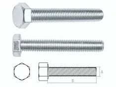 Болт М12х90 мм шестигр., цинк, кл.пр. 5.8, DIN 933 (20 шт в карт. уп.) STARFIX