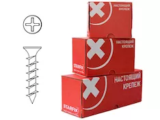 Саморез оконный 4.1х40 мм белый цинк, острый (500 шт в карт. уп.) STARFIX