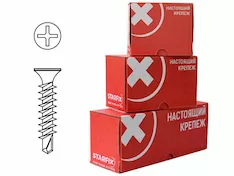 Саморез оконный 3.9х32 мм белый цинк, со сверлом (1000 шт в карт. уп.) STARFIX
