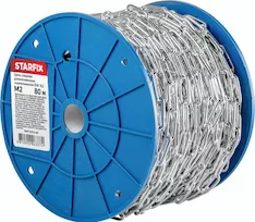 Цепь сварная длиннозвенная, оцинк. М2 DIN 763 (бухта 80 м) STARFIX
