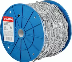 Цепь сварная длиннозвенная, оцинк. М3 DIN 763 (бухта 60 м) STARFIX