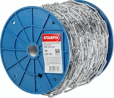 Цепь сварная длиннозвенная, оцинк. М4 DIN 763 (бухта 50 м) STARFIX