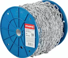 Цепь сварная короткозвенная, оцинк. М4 DIN 766 (бухта 50 м) STARFIX