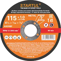 Круг отрезной 115х1.0x22.2 мм для металла STARTUL STANDART