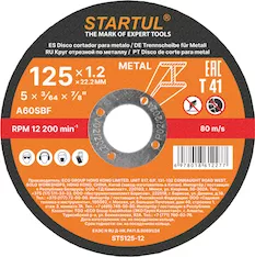 Круг отрезной 125х1.2x22.2 мм для металла STARTUL STANDART