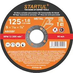 Круг отрезной 125х1.6x22.2 мм для металла STARTUL STANDART