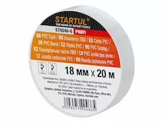 Изолента ПВХ 18ммх20м белая STARTUL PROFI (ST9046-6)