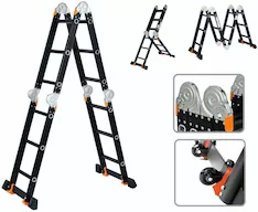 Лестница алюм. многофункц.4х3 ступ.(стрем.-175см,лестн.-355см) 12,3кг BLACK LINE STARTUL (ST9930-03)