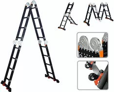 Лестница алюм. многофункц.4х4 ступ.(стрем.-229см,лестн.-465см) 13,8кг BLACK LINE STARTUL (ST9930-04)