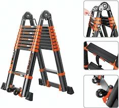 Лестница телескопическая 2-х секц. алюм. 410/820см, 2х10ступ. 28,8кг BLACK LINE STARTUL (ST9932-082)