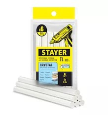 Универсальные клеевые стержни STAYER Cristal Professional 0682-H6