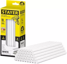 Клеевые стержни STAYER White Professional 2-06821-W-S40