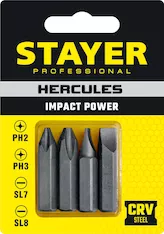 Биты для ударной отвертки STAYER Hercules Professional 25667-S4