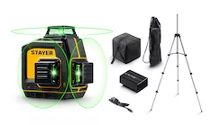 STAYER SL-3D #3, 50м, точн. +/-0,5 мм/м, зеленый лазерный нивелир, штатив (34963-3)