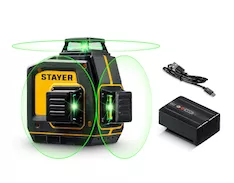 STAYER SL-3D, 50м, точн. +/-0,5 мм/м, зеленый лазерный нивелир (34963)