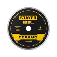 STAYER CERAMO 125 мм (22.2 х 5 х 1.8 мм), сплошной алмазный диск (3664-125)