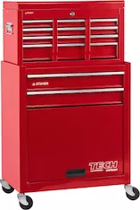 STAYER 616 х 330 х 742 мм, комбо, инструментальная тележка с 2 полками + ящик с 7 полками (38909-K)