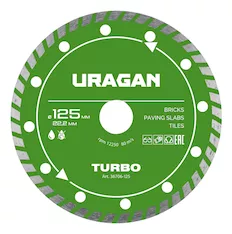Диск алмазный отрезной URAGAN TURBO 36706-125