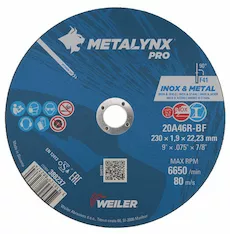 Круг отрезной WEILER ABRASIVES Metalynx PRO 388237