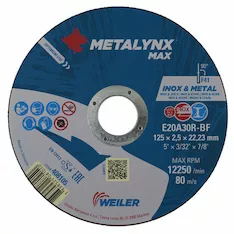 Круг отрезной WEILER ABRASIVES Metalynx MAX 408105