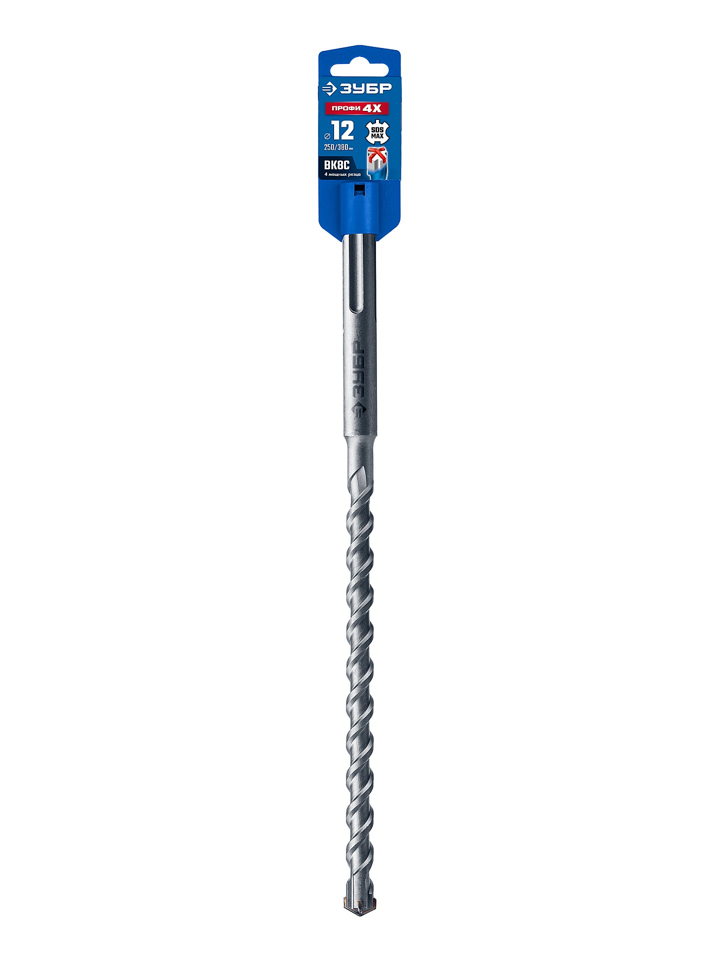 ЗУБР ПРОФИ-4Х 12x250/380 мм, SDS-max бур, ПРОФЕССИОНАЛ (29350-250-12)