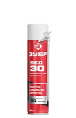 ЗУБР RED 30, 400 мл, адаптерная, всесезонная, SVS, выход до 30 л, монтажная пена (41140)