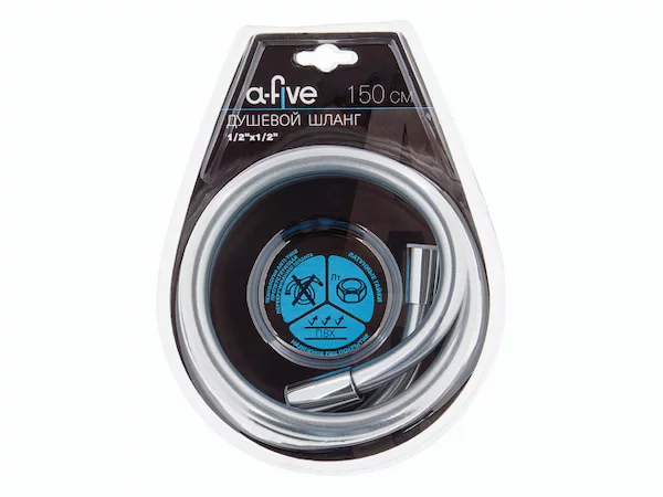 Шланг душевой, PVC, 1/2" г-г 150 см, серебро, a-five