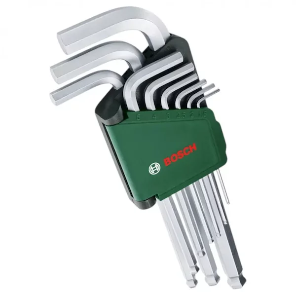 Набор шестигранников, Bosch 9 предметов, с шаровидным наконечником 1600A02BX9