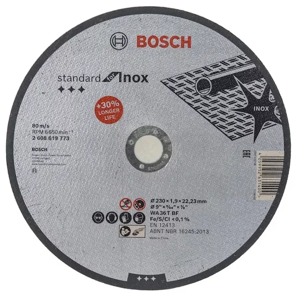 Диск отрезной по металлу Bosch 230x22.2х1.9мм 2608619773