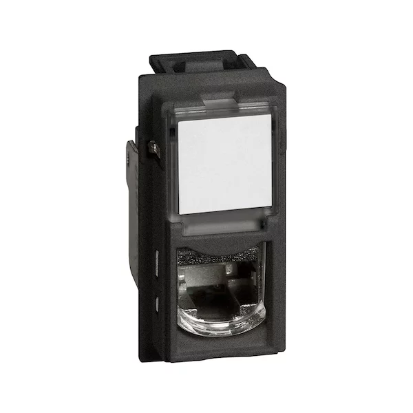 Розетка компьютерная Bticino KG4279C6S Living Now RJ45 cat6 STP 1 модуль чёрный
