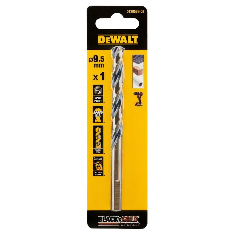 Сверло по металлу DeWalt Black&Gold HSS 9.5мм DT20529-QZ