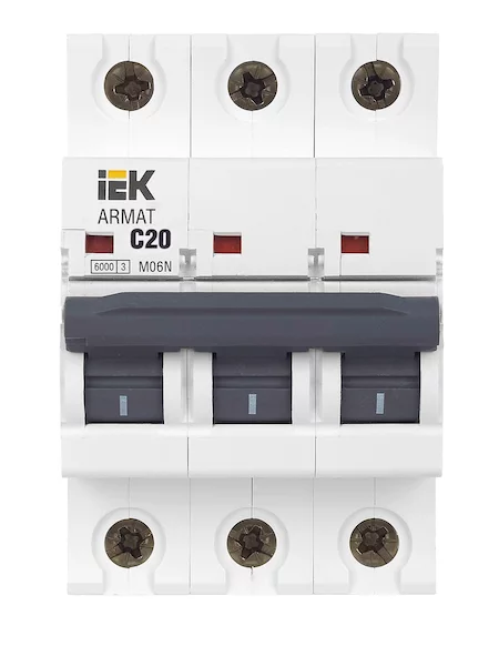 Автоматический выключатель IEK M06N 3P C 20А AR-M06N-3-C020