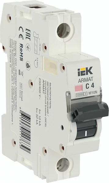 Автоматический выключатель IEK M10N 1P C 4А AR-M10N-1-C004